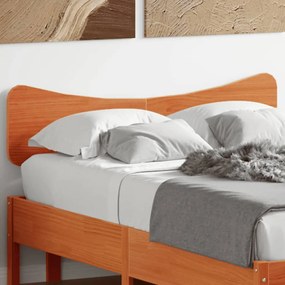 Testiera Marrone Cera 135 Cm İn Legno Massello Di Pino /