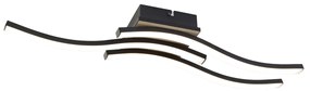 Plafoniera di design nera con legno incl. LED 3 luci - Vanesa