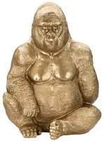 Statua Gorilla 64x82x53 cm in Poliresina Oro