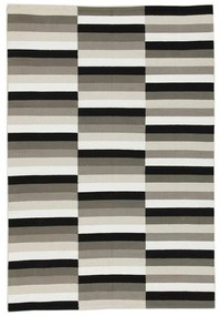 Tappeto Playfull geometrico in cotone nero, bianco e beige, L 200 x L 140 cm