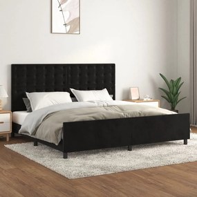 Giroletto Senza Materasso Nero 200x200 Cm İn Velluto /