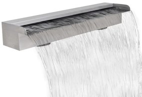 Fontana A Cascata Per Giardino Rettangolare Acciaio Inox 60 Cm /
