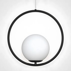 Lampada Da Soffitto Pensile Di Vetro Palla Oro Bianco Oro G110-1W BLACK WHITE