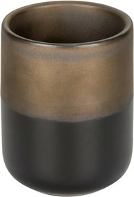 Porta spazzolini nero opaco e bronzo in ceramica Teos