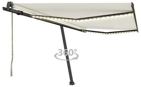 Tenda Automatica Con Sensore Vento E Led 450x350 Cm Crema /
