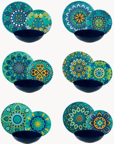 Servizio di piatti Mandala Mediterraneo, 6 persone, set da 18