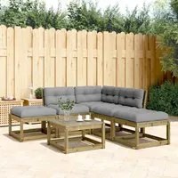 Set Divani da Giardino 5pz con Cuscini Legno Impregnato di Pinocod mxl 112215