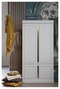 Armadio grigio chiaro con ante a battente in legno di pino 110x215 cm Organize - BePureHome