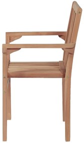 Sedie da giardino impilabili 2 pz in legno massello di teak