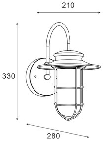 Zuma Line 17068-WD- Applique da esterno INDUSTRIAL 1xE27/60W/230V IP44 nero