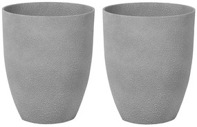 Set di 2 vasi grigio 35 x 35 x 42 cm CROTON Beliani