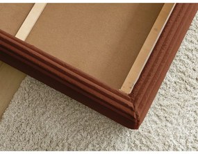 Letto matrimoniale color mattone imbottito con spazio contenitivo con griglia inclusa 160x200 cm Jade – Bobochic Paris