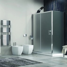 Box doccia angolare 130x70 vetro satinato anticalcare scorrevole KF5000S - KAMALU