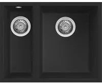 Lavello Elleci Incasso 2 vasche 56x44 Quadra 150 Sottotop Keratek Plus Nero Black Assoluto LKQ15086BSO