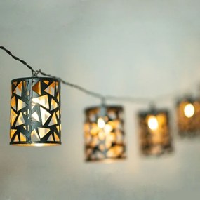 Catena LED solare 10xE12/3,65m IP44 bianco caldo