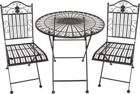 Set da pranzo da giardino in marrone scuro in metallo per 2 persone – Garden Pleasure