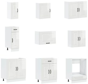 Mobiletto da cucina  &quot;&quot;kalmar&quot;&quot; con doppi lavabi in legno ingegnerizzato bianco lucido