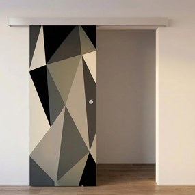Porta scorrevole sinistra Carpet 3 in vetro multicolore, L 88 x H 215 cm, con binario Meli