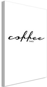 Quadro Coffee Times (1 Part) Vertical  Colore bianco e nero, Dimensioni e Misure 40x60