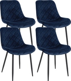Set Sedie Springs Velluto: Eleganza E Comfort İn 4 Pezzi / Blau
