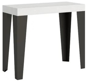 Consolle 90x40 cm allungabile a 300 cm FLAME PREMIUM Bianco Frassino
