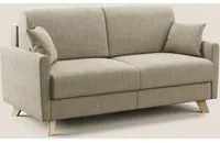 Divano Letto 2 Posti 160x94x97 cm in Tessuto Beige