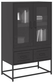 Credenza Nera 68x39x111,5 Cm Acciaio /