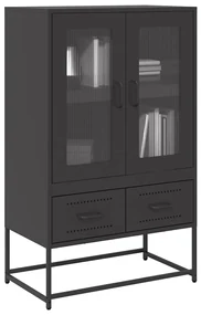 Credenza Nera 68x39x111,5 Cm Acciaio /