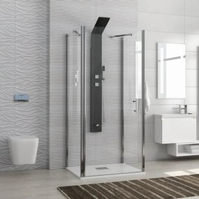 Box doccia tre lati 80x80x80 porta battente K2800AS2 - KAMALU