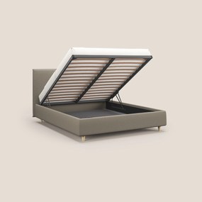 Teresa letto contenitore e sfoderabile in tessuto misto cotone impermeabile T13 panna