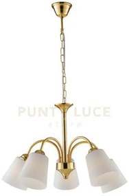 Lampadario a lampadario a sospensione 1162 oro 5 luci attacco e14 6...