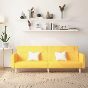 Divano Letto A 2 Posti Giallo İn Tessuto /