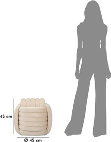 Poggiapiedi in velluto crema Softy - Mauro Ferretti