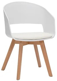 Sedia scandinava bianco e legno chiaro PRISMA