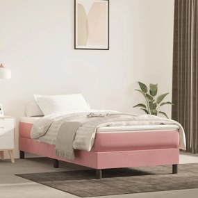 Materasso A Molle Insacchettate Rosa 90x210x20 Cm İn Velluto /