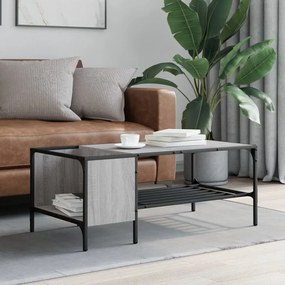 Tavolino salotto ripiano grigio sonoma 100x51x40cm multistrato