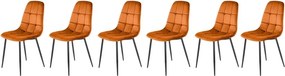 Set di 6 sedie K417 velluto cannella