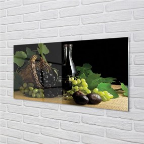 Quadro in vetro Cesto di foglie di vino d'uva 100x50 cm