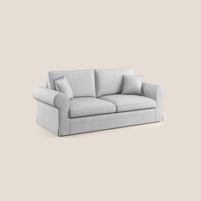 Lady divano classico in piuma d'oca realizzato con tessuto impermeabile T02 grigio chiaro