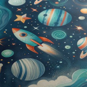 Quadro su tela – Razzo e pianeti nello spazio