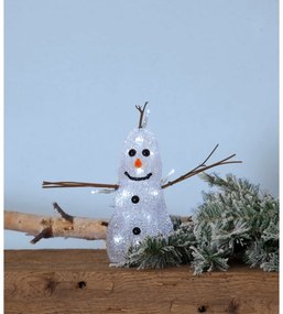 Decorazione luminosa bianca natalizia Crystal Snowman - Star Trading