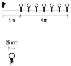 Catena LED da esterno natalizia 40xLED/9m IP44 bianco caldo