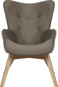 Poltrona marrone chiaro con rivestimento in velluto Niko – Ropez