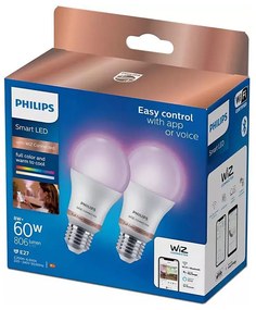 SET 2x Lampadina LED RGB dimmerabile Philips A60 E27/8W/230V Wi-Fi