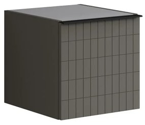 Struttura semi colonna da bagno Pixel 1 anta laccato opaco grigio carbone L 40 x H 40 x P 45.5 cm