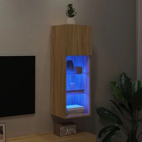 Mobile TV con Luci LED Rovere Sonoma 30,5x30x90 cm