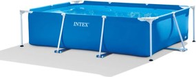 Intex 28270NP - Piscina Fuori Terra Rectangular Frame Rettangolare, 1662 L, Acciaio e PVC, Blu, 220x150x60 cm