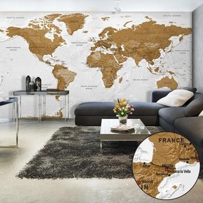 Fotomurale adesivo  World Map: White Oceans II  Larghezza x Altezza Home decor 490x280