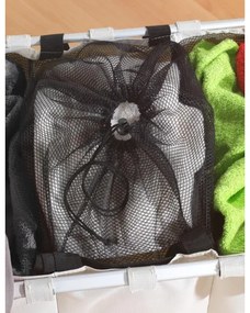 WENKO 3440113100 - Cesto porta biancheria TRIO 63x57 cm beige/nero/argento