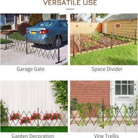 Recinzione per Giardino Estensibile Autoportante 52-405 cm in Acciaio e Alluminio Marrone scuro...